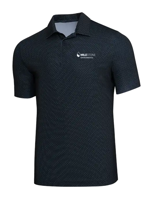 Adidas Black Diamond Dot Print Polo w/Milestone Environmental Logo