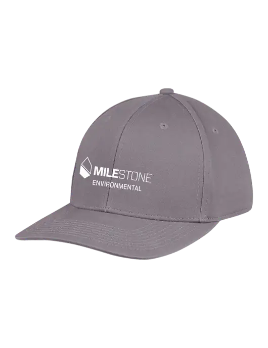 Premium Modern Structured Twill Charcoal Snapback Cap w/Milestone Environmental Logo