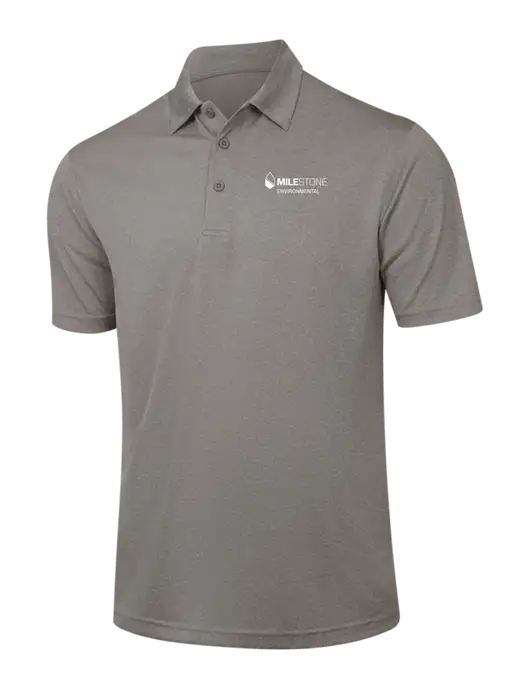 Medium Grey Heather Contender Polo w/Milestone Environmental Logo