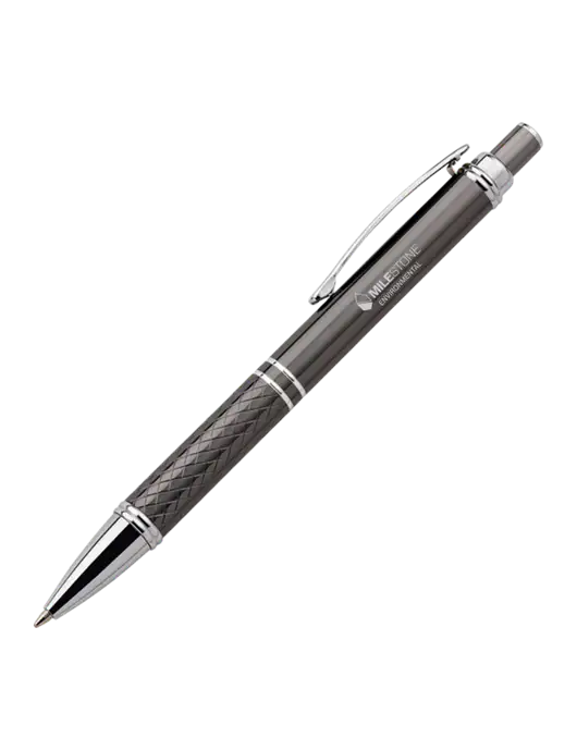 Dark Grey Stellar Scribe Pen - Black Ink w/Milestone Environmental Logo