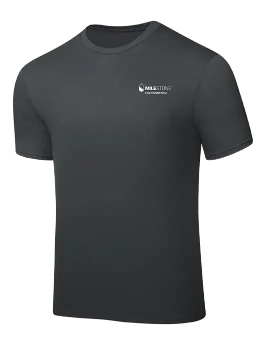 Dark Grey PosiCharge Competitor Tee w/Milestone Environmental Logo