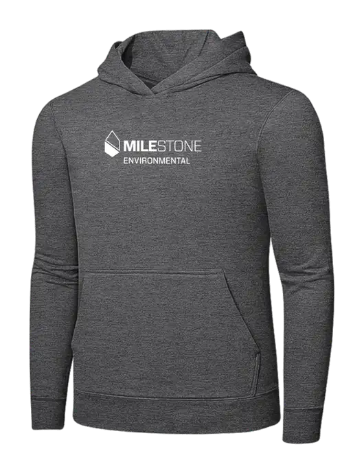 Graphite Heather 7.8. oz Ring Spun Hooded Sweatshirt w/Milestone Environmental Logo