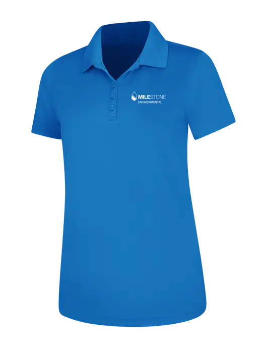 Light Royal Blue Womens Dry Zone UV Mesh Polo w/Milestone Environmental Logo