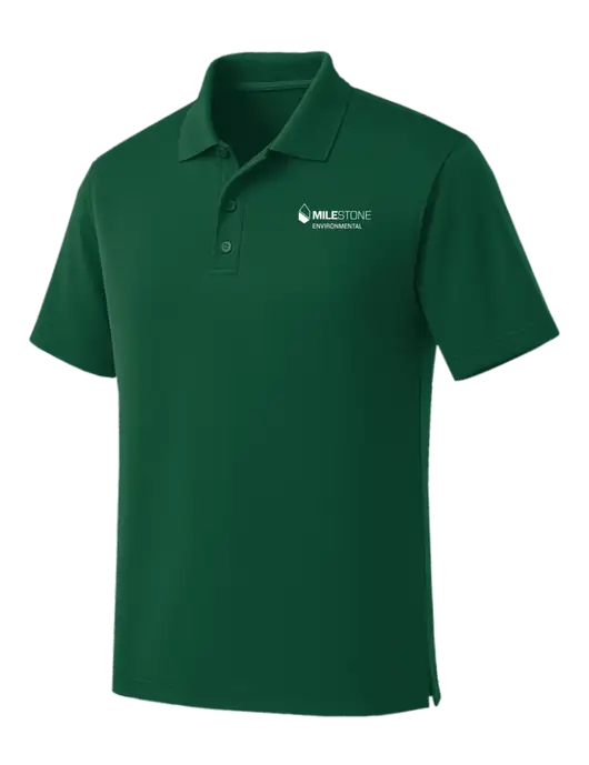 Dark Green Dry Zone UV Micro Mesh Polo w/Milestone Environmental Logo