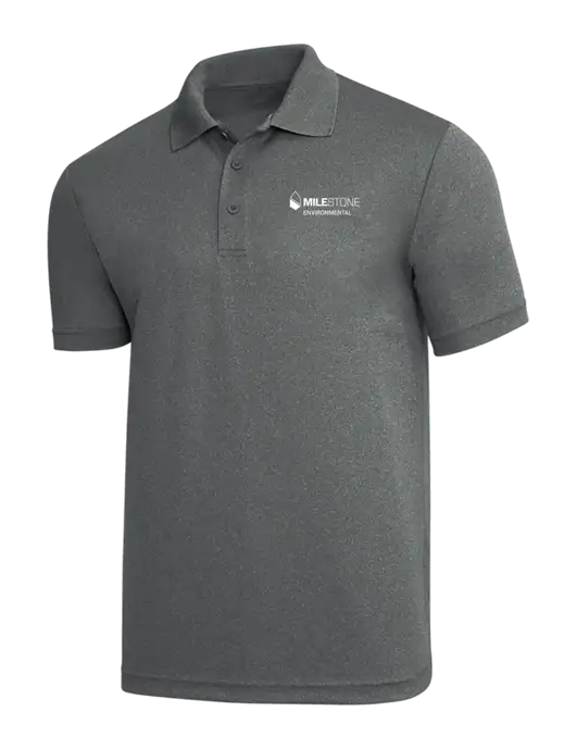 Medium Grey Heather PosiCharge RacerMesh Polo w/Milestone Environmental Logo