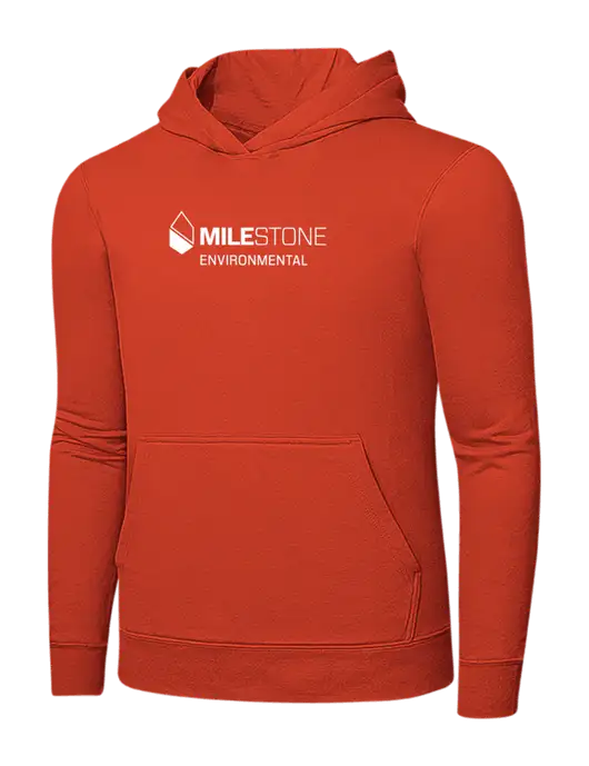 Orange 7.8 oz Ring Spun Hooded Sweatshirt w/Milestone Environmental Logo