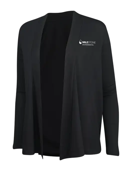 Black Womens Concept Cardigan w/Milestone Environmental Logo
