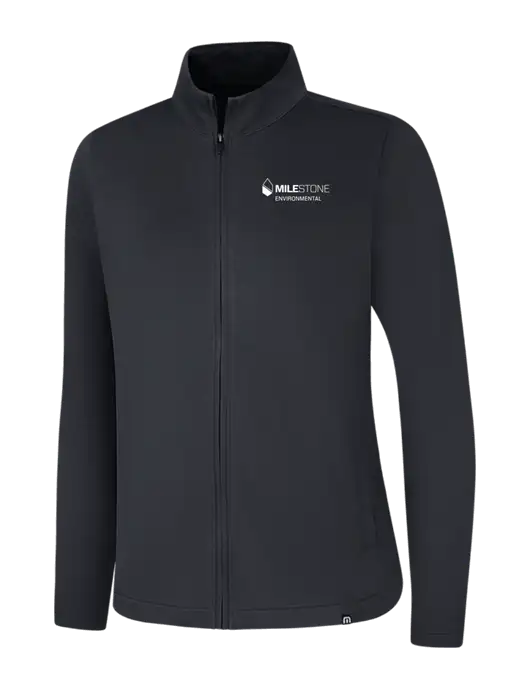 TravisMathew Womens Black Coveside Full-Zip w/Milestone Environmental Logo
