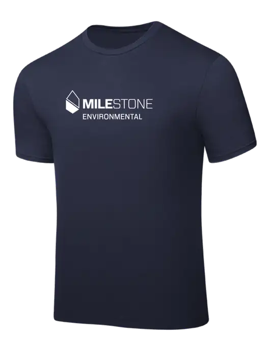 Navy PosiCharge Competitor Tee w/Milestone Environmental Logo
