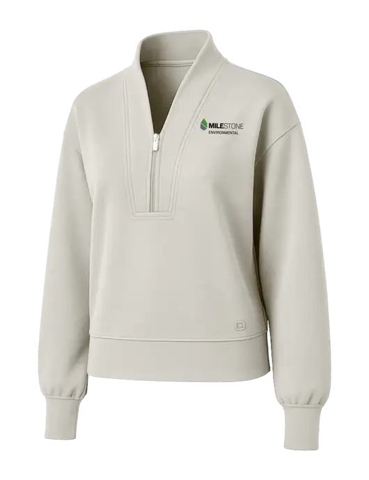 OGIO Womens Ivory Transcend 1/4-Zip w/Milestone Environmental Logo