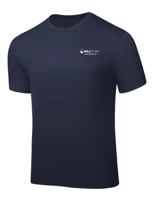 Navy PosiCharge Competitor Tee w/Milestone Environmental Logo