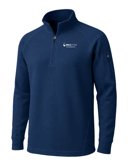 True Navy Tech Fleece 1/4 Zip Pullover w/Milestone Environmental Logo