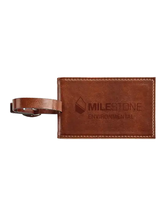 Fabrizio Brown Executive Luggage Tag w/Milestone Environmental Logo
