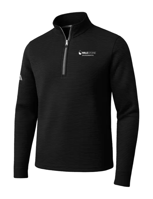 Adidas Black Spacer Quarter-Zip Pullover w/Milestone Environmental Logo
