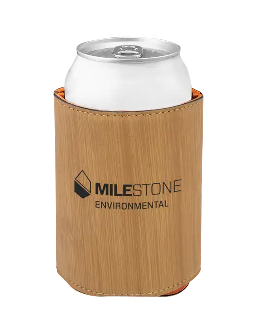 Bamboo Leatherette Beverage Holder w/Milestone Environmental Logo