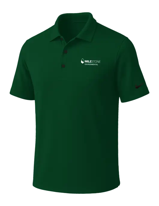 NIKE Dark Green Dri-Fit Micro Pique Polo w/Milestone Environmental Logo