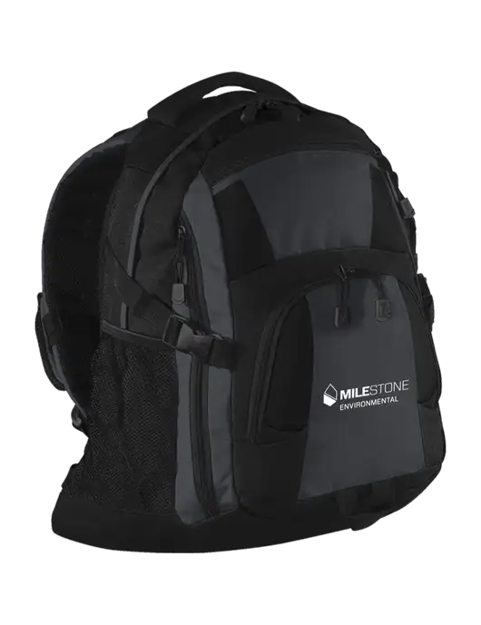 Urban Black/Grey/Black Laptop Backpack w/Milestone Environmental Logo