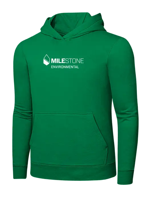 Dark Kelly Green 7.8 oz Ring Spun Hooded Sweatshirt w/Milestone Environmental Logo