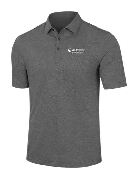 TravisMathew Dark Grey Heather Sunnyvale Polo w/Milestone Environmental Logo