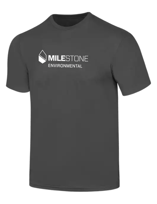 Simply Soft Charcoal 4.5oz  Poly/Combed Ring Spun Cotton T-Shirt w/Milestone Environmental Logo