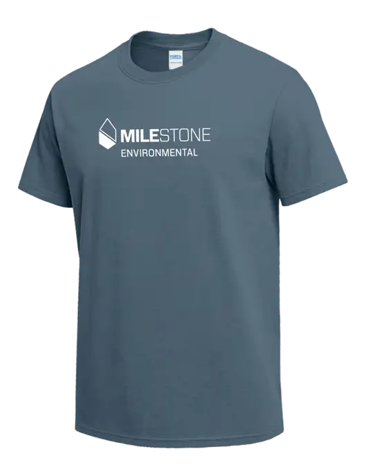 Slate Blue Heavyweight 6.1 oz T-Shirt w/Milestone Environmental Logo