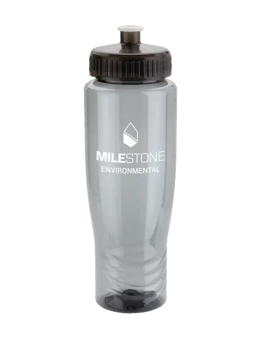 Roam Smoke 28 oz Eco-Polyclear Bottle with Push Pull Lid w/Milestone Environmental Logo