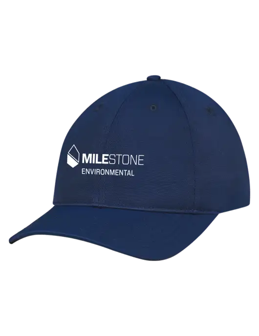 Navy Nylon Twill Performance Cap w/Milestone Environmental Logo