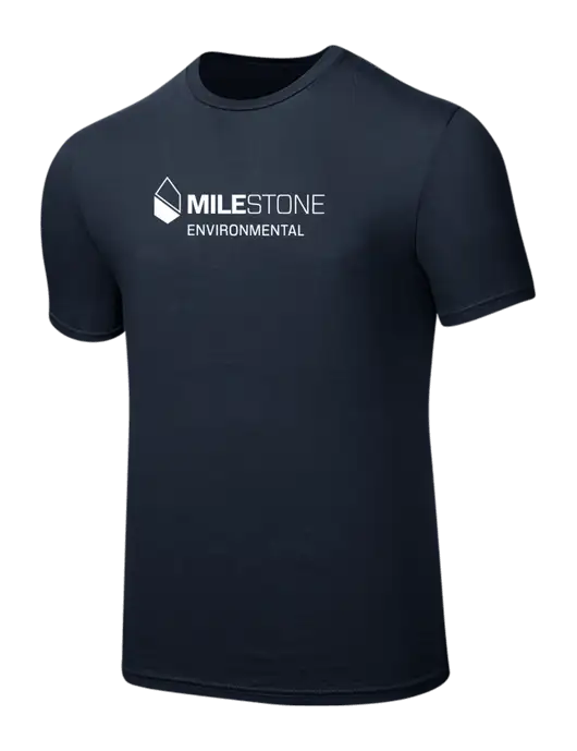Seriously Soft Navy T-Shirt w/Milestone Environmental Logo