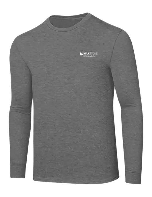 Core Blend Medium Grey Heather Long Sleeve Tee w/Milestone Environmental Logo