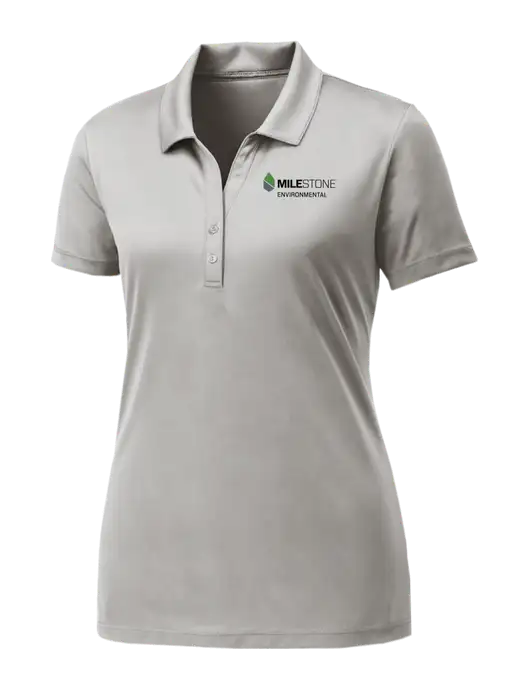 Womens Very Light Grey PosiCharge Competitor Polo w/Milestone Environmental Logo