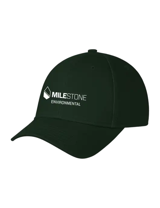 Dark Green Structured Cap Hook & Loop w/Milestone Environmental Logo