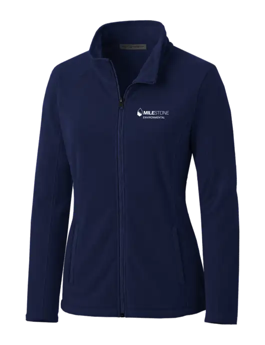 Navy Womens Microfleece Jacket w/Milestone Environmental Logo