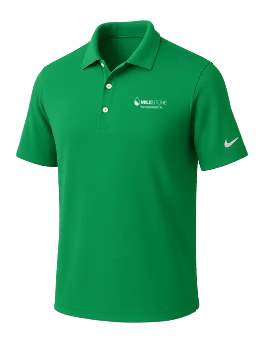 NIKE Kelly Green Dri-Fit Micro Pique Polo w/Milestone Environmental Logo