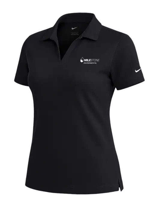 NIKE Black Womens Dri-Fit Micro Pique Polo w/Milestone Environmental Logo