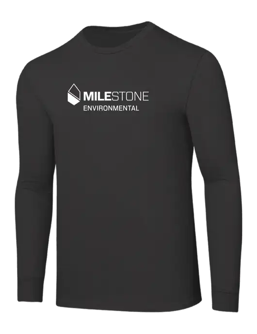 Core Blend Charcoal Grey Long Sleeve Tee w/Milestone Environmental Logo
