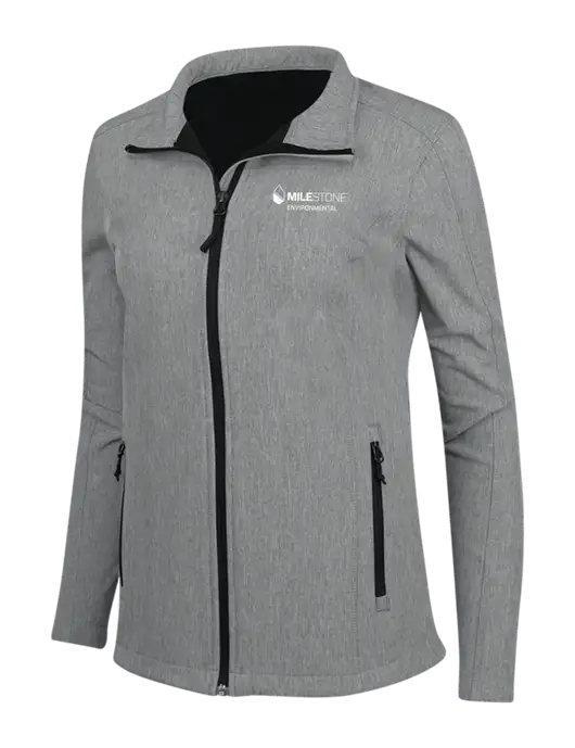 Medium Grey Heather Womens Core Soft Shell Jacket w/Milestone Environmental Logo