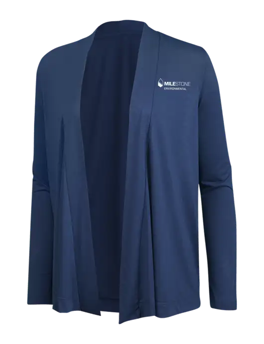 Dusty  Blue Womens Concept Cardigan w/Milestone Environmental Logo