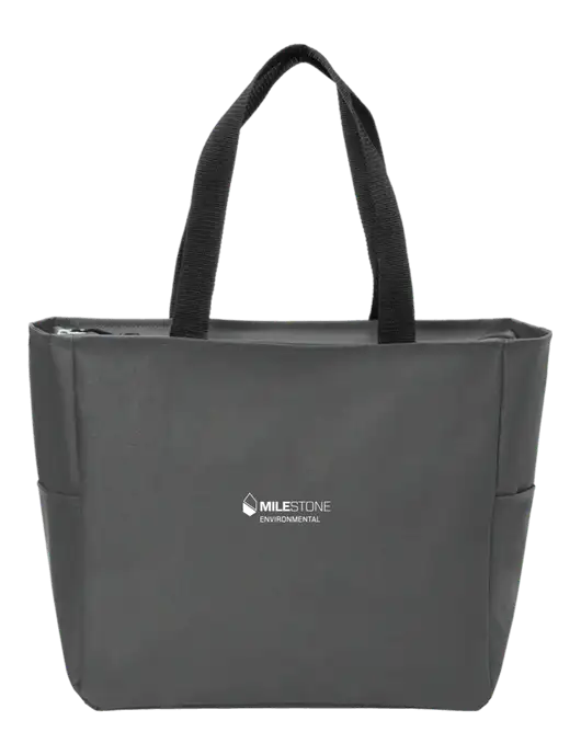 Everyday Charcoal Zip Tote Dark w/Milestone Environmental Logo