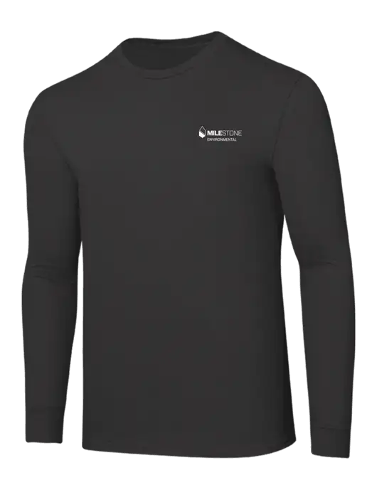 Core Blend Charcoal Grey Long Sleeve Tee w/Milestone Environmental Logo