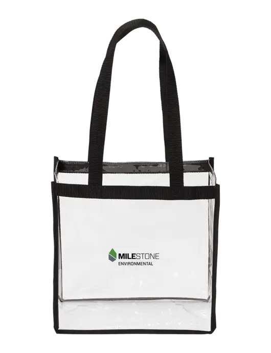 Clear Stadium Tote w/Milestone Environmental Logo