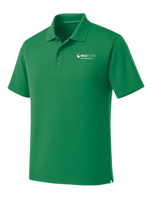 Kelly Green Dry Zone UV Micro Mesh Polo w/Milestone Environmental Logo