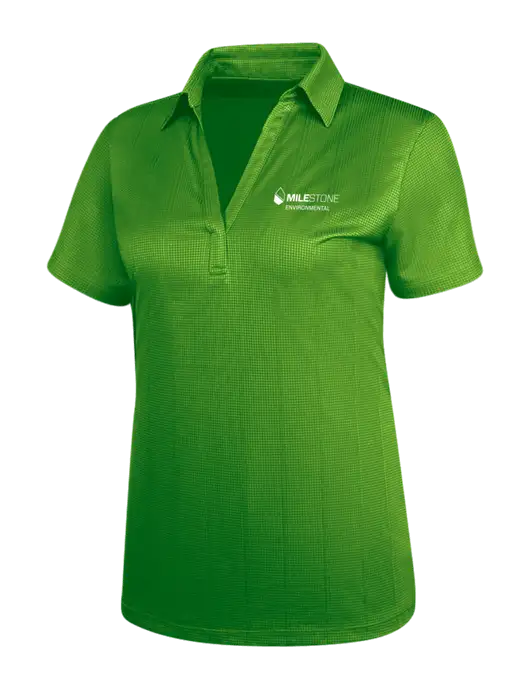 Kelly Green Womens Performance Fine Jacquard Polo w/Milestone Environmental Logo