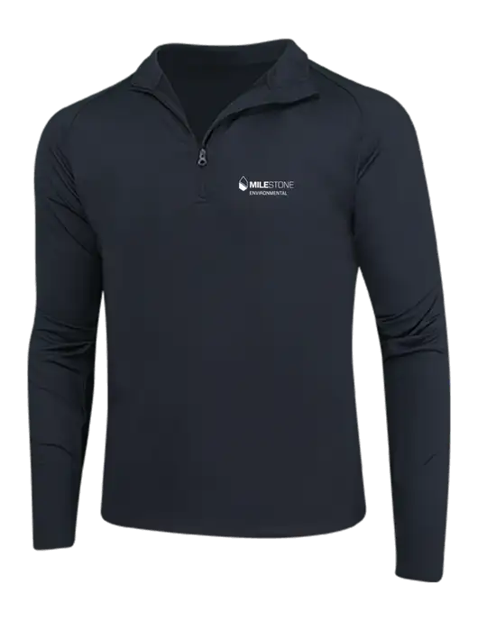 Black Sport Wick Stretch 1/4 Zip Pullover w/Milestone Environmental Logo