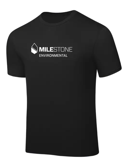 Black PosiCharge Competitor Tee w/Milestone Environmental Logo