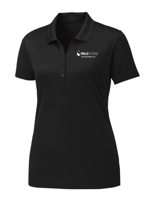 Womens Black PosiCharge Competitor Polo w/Milestone Environmental Logo