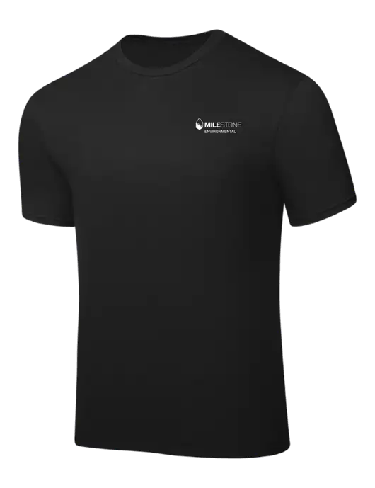 Black PosiCharge Competitor Tee w/Milestone Environmental Logo