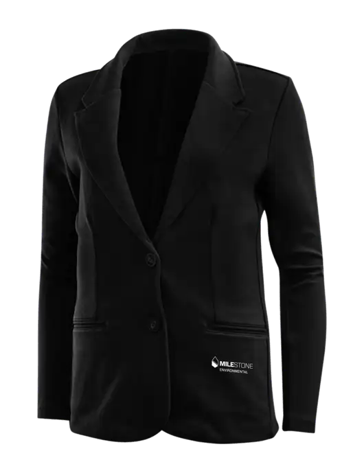 Black Womens Knit Blazer w/Milestone Environmental Logo