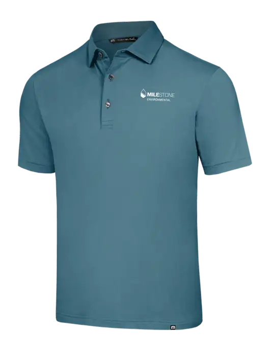 TravisMathew Sapphire Medium Glenview Solid Polo w/Milestone Environmental Logo