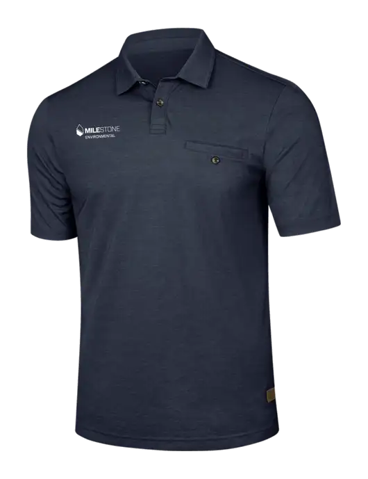 TravisMathew Navy Sunsetters Pocket Polo w/Milestone Environmental Logo