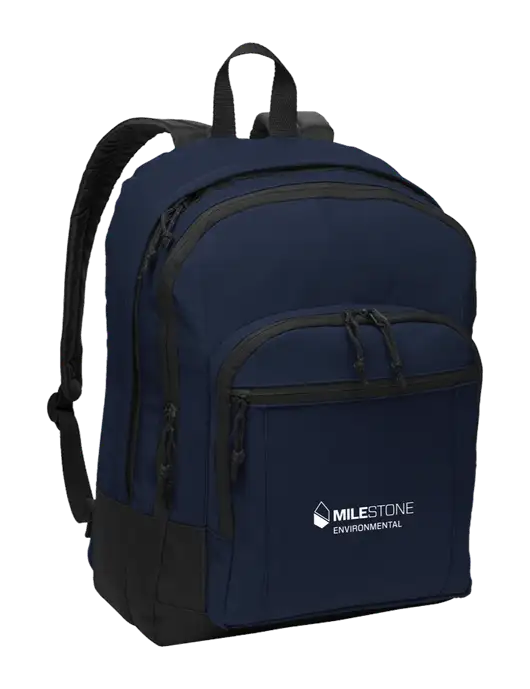 Navy Essential Backpack w/Milestone Environmental Logo